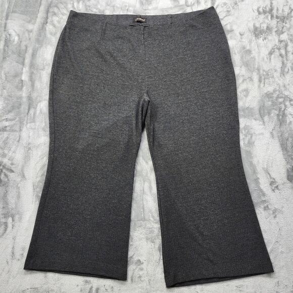 Lane Bryant Pants Womens 26/28 PETITE Gray Chevron Zig Zag Stretch Knit Wide Leg - Picture 1 of 11